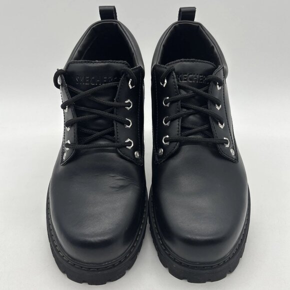 Skechers Alley Cat Leather Oxford Comfort Shoes Mens Size 10.5 US Black SN7111EW - Picture 9 of 15